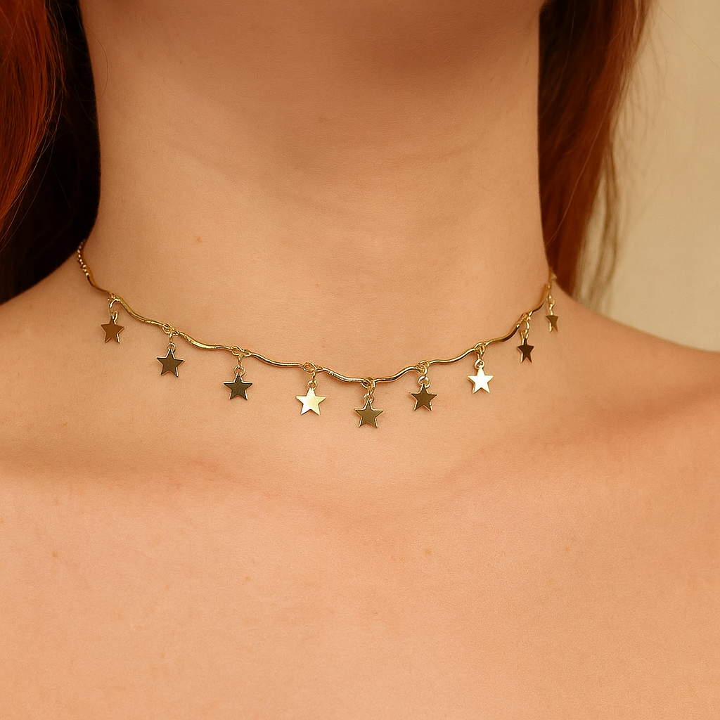 Semijóia chocker estrela