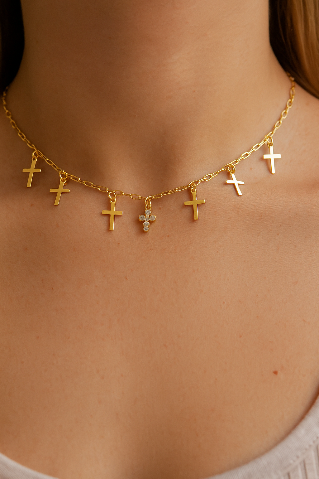 Semijóia chocker Cruz