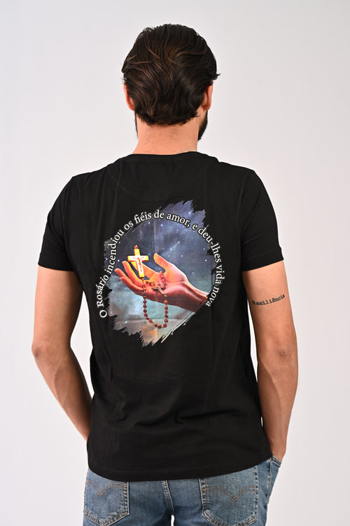Camiseta Rosário Incendiou - Preta