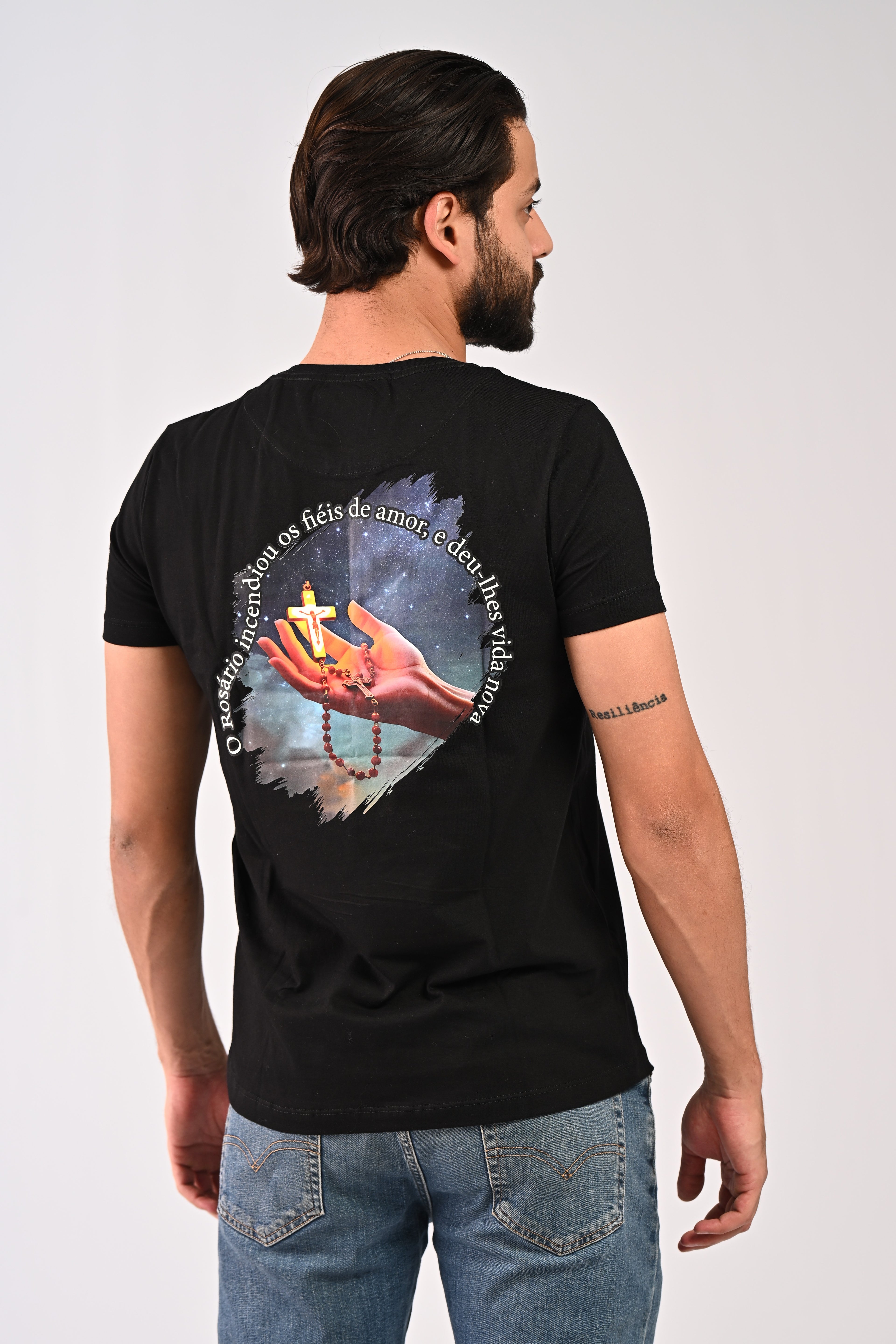 Camiseta Rosário Incendiou - Preta