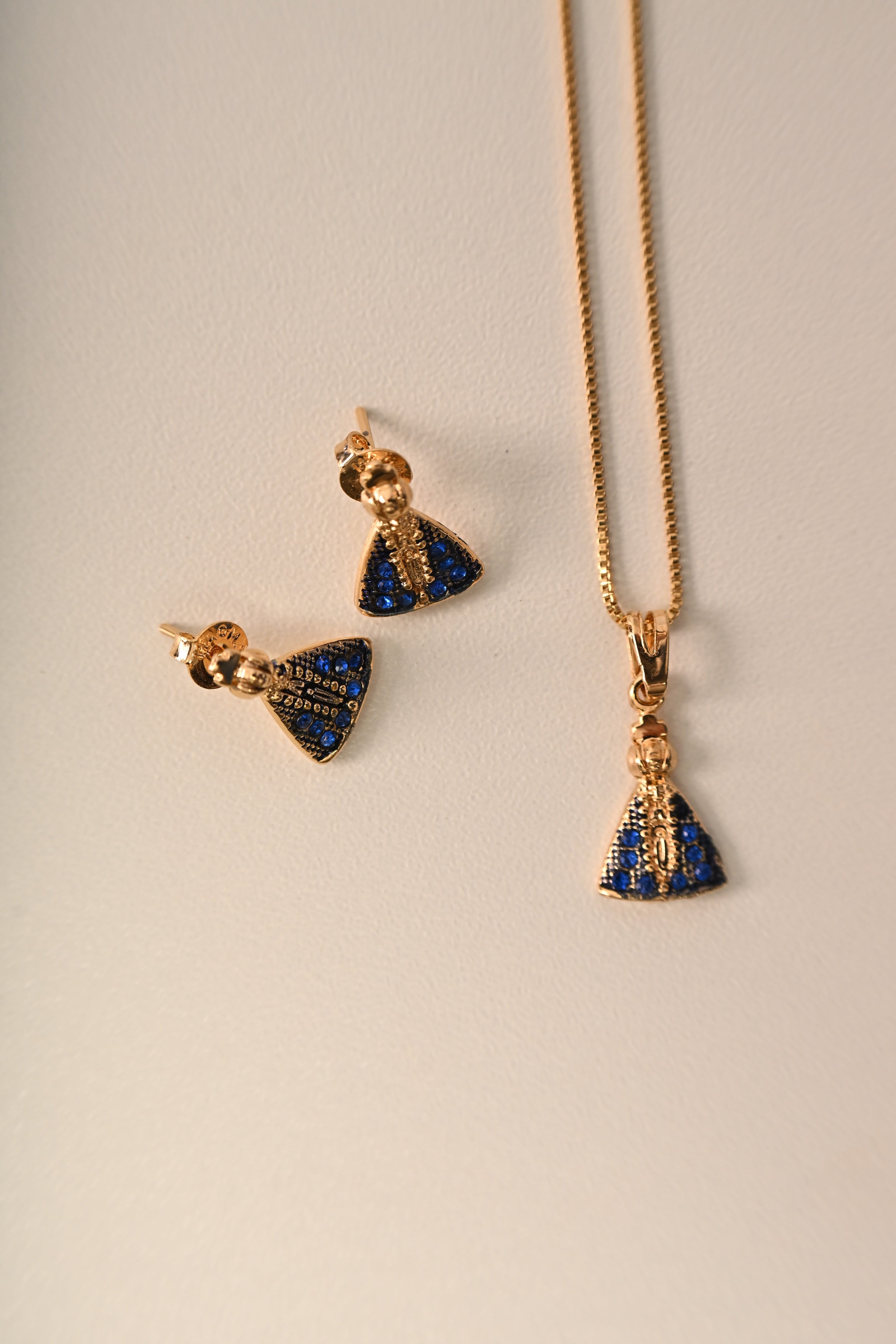 Semijoia Conjunto Colar & Brincos Nossa Senhora Aparecida