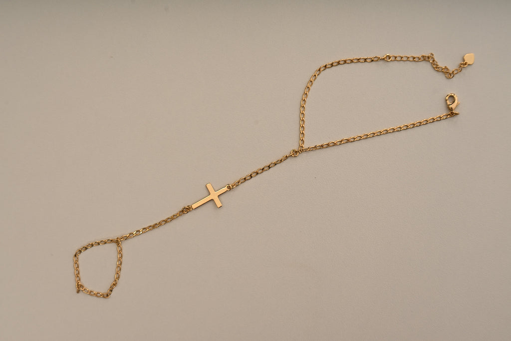 Semijoia Pulseira Cruz – Dourado