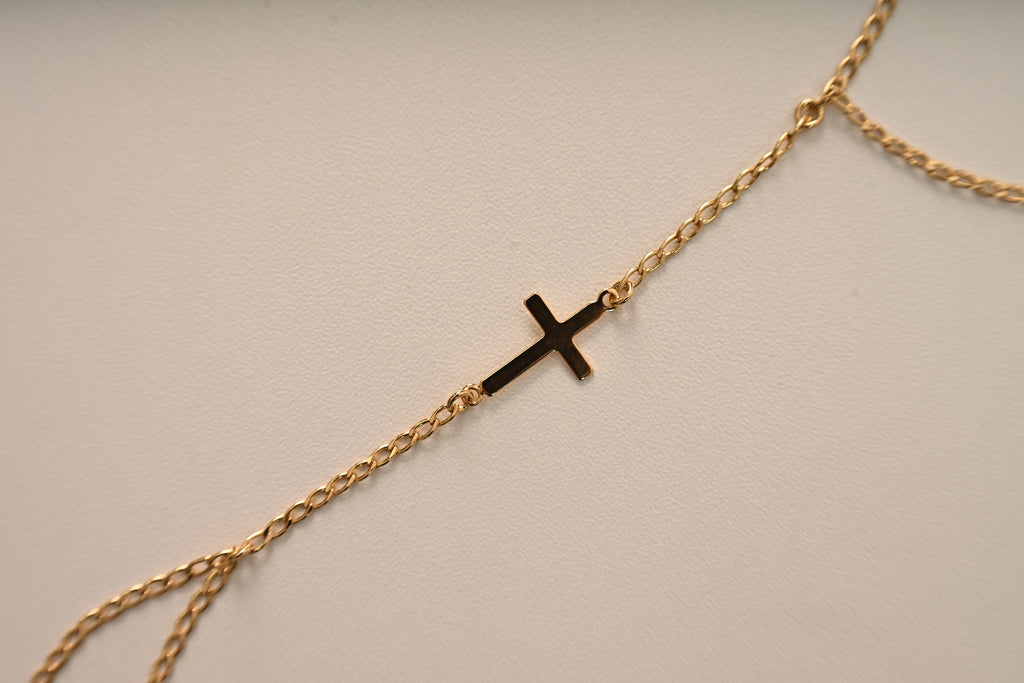Semijoia Pulseira Cruz – Dourado