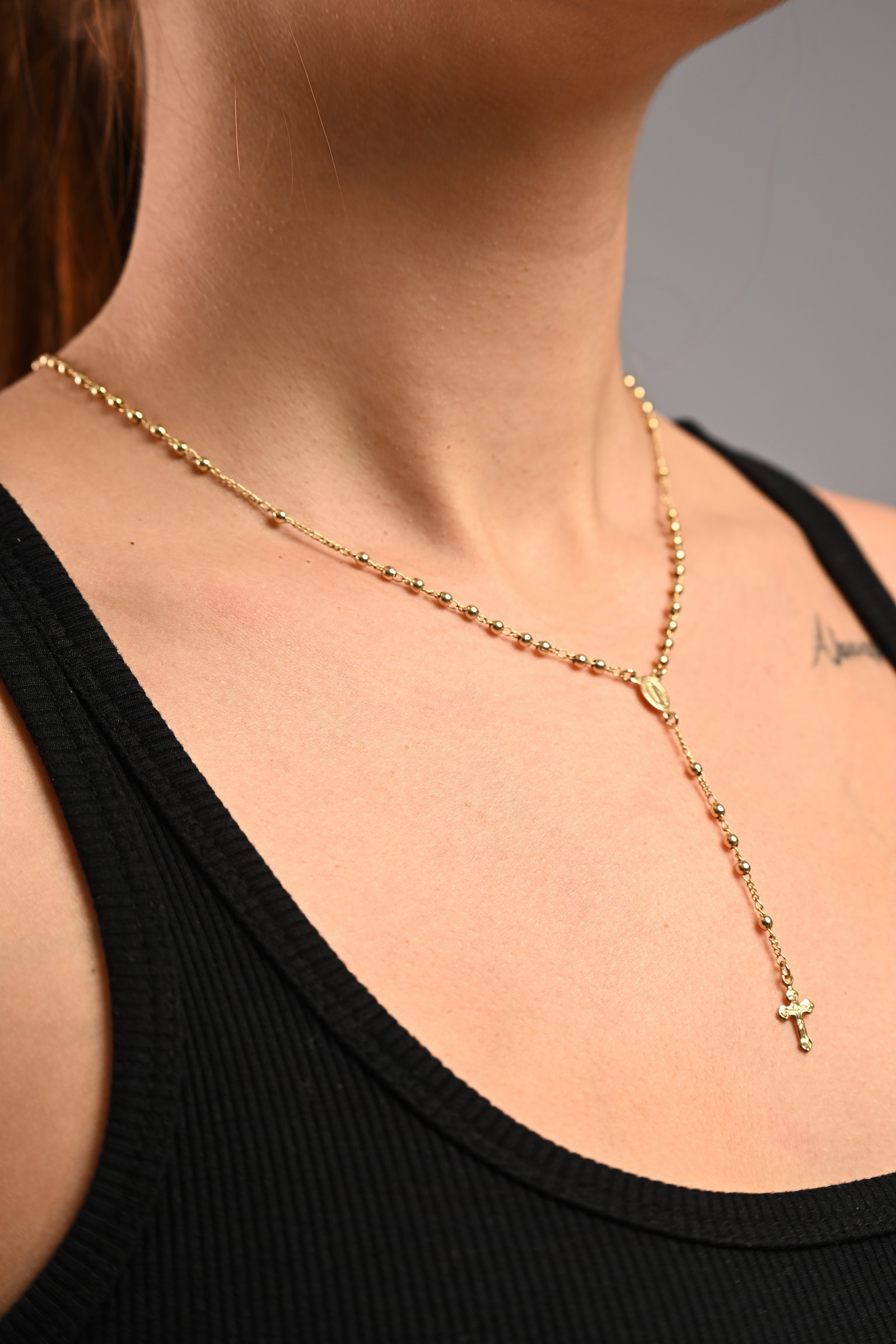 Semijoia Colar Terço – Dourado