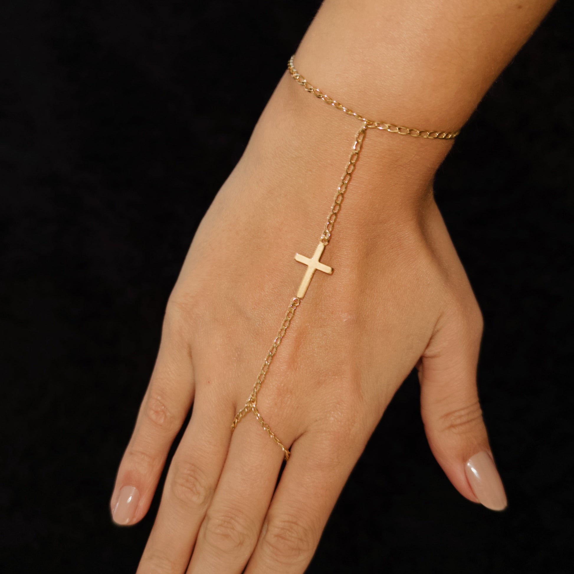 SEMIJÓIA PULSO CRUZ DOURADO